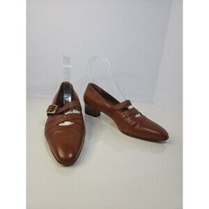 Fragiacomo Shoes Wmn 38 Cognac Leather Mary Jane Academia Librarian Granny